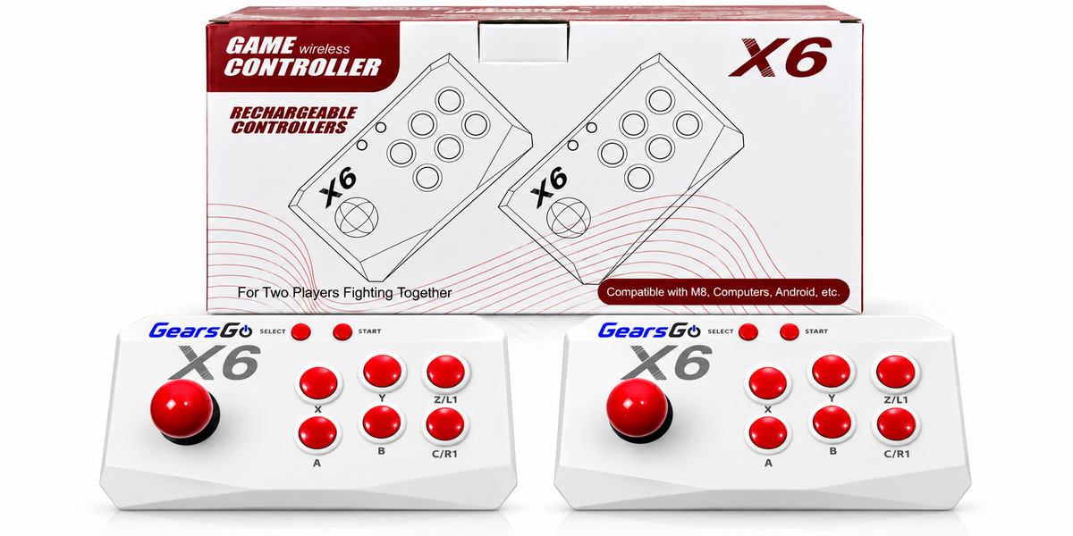 X6 Game Stick 4K Retro Gaming Console 64GB | 22,000+ Built-in Games | 2 Rechargeable Wireless Controllers | HDMI Plug & Play TV Game Console