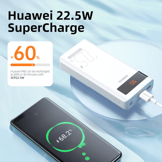ROMOSS Sense 8P+ Plus 30000mAh Power Bank – 18W PD & QC Fast Charging Portable Battery Pack