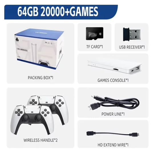 M15 Plus 4K Game Stick Console – 20,000+ Retro Games | Dual Wireless Controllers | HDMI Plug & Play Gaming Console original
