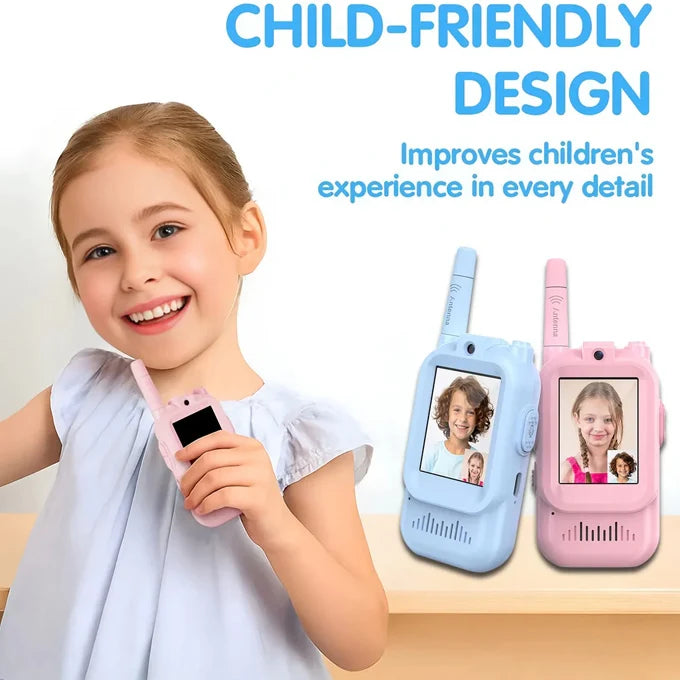 Kids Walkie Talkies Video Set – Long Range 2-Way Radio Toy for Boys & Girls | Rechargeable Educational Communication Toy