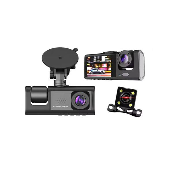 Y16 3-Channel Dash Cam HD 1080P – 170° Ultra-Wide Angle Front, Interior & Rear Car DVR Camera with Night Vision