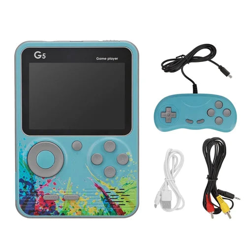 G5 500 in 1 Retro Handheld Game Console for Kids – 500 Built-in Classic Games with Extra Controller