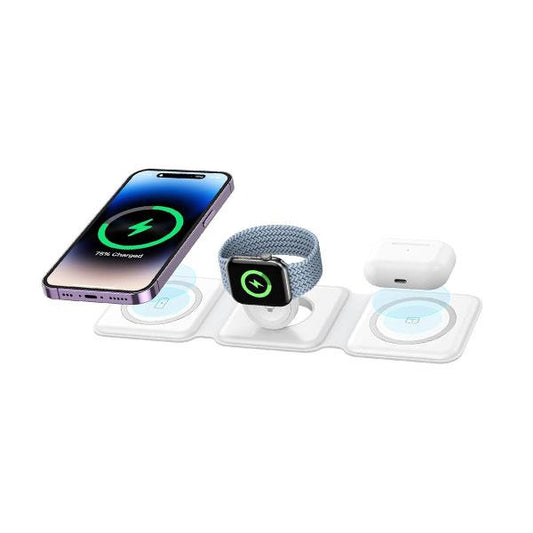 3 In 1 15W Fast Wireless Magnetic Charging Pad for iPhone, AirPods & Smartwatch