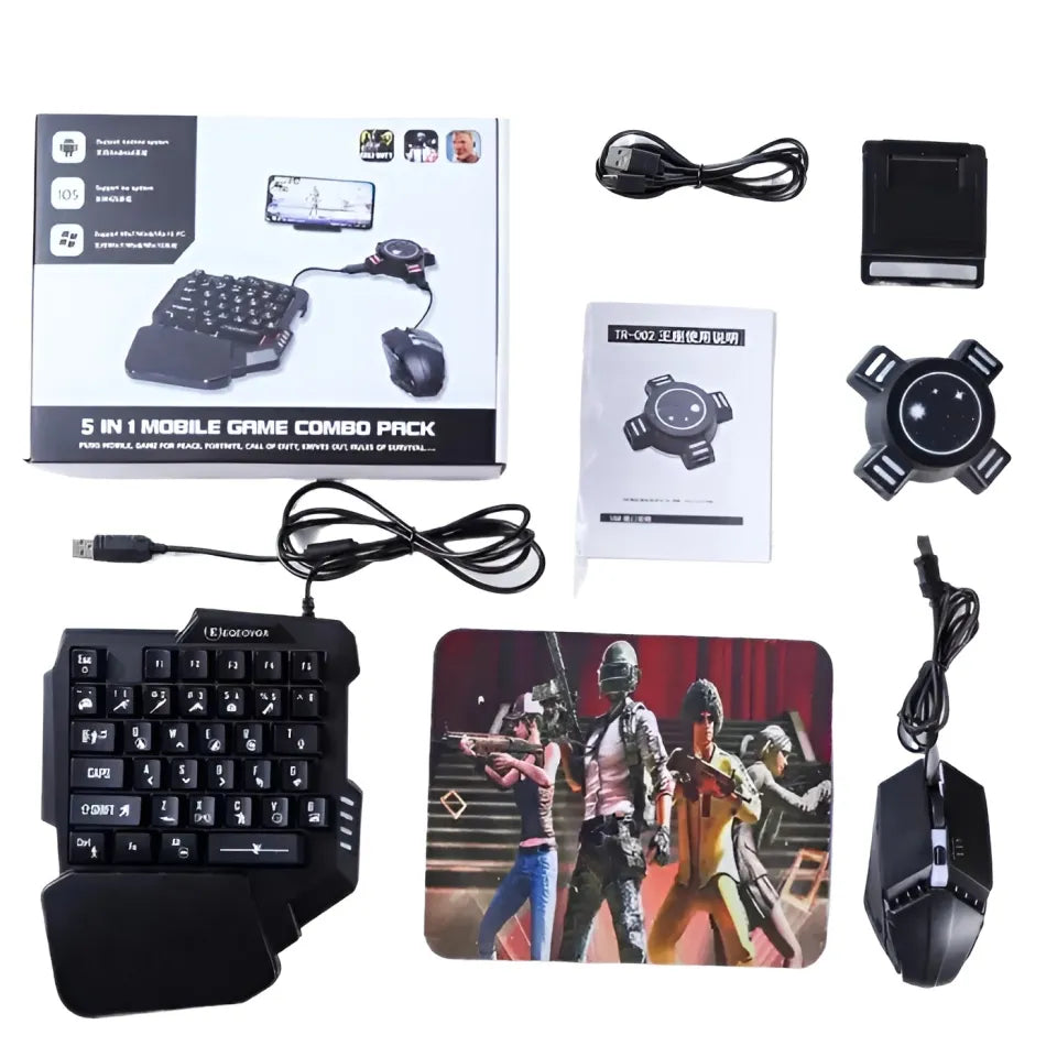 5-in-1 Wireless Bluetooth Video Game Controller Combo Pack – Multi-Platform Gaming Kit for Android, iOS, PC & Smart TV