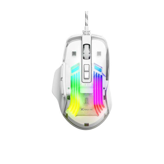 XTRIKE ME GM-319 Wired Gaming Mouse 7200 DPI White – RGB Ergonomic Gaming Mouse