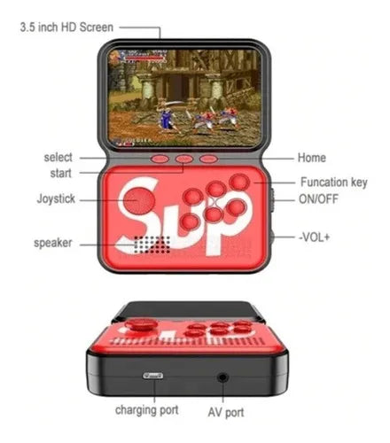 M3 Big Sup Game Box Power 900 in 1 Handheld Gaming Console – 3.0 Inch Color LCD Retro Game Player Original