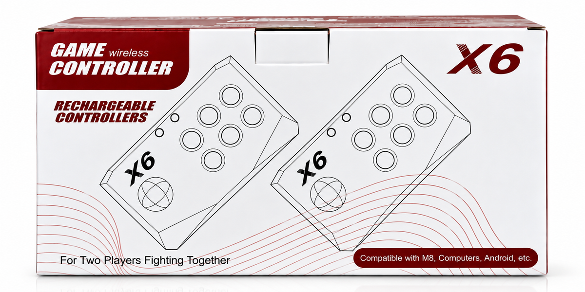 X6 Game Stick 8K Console 64GB with Dual 2.4G Wireless Rechargeable  Controllers – 22000+ Games