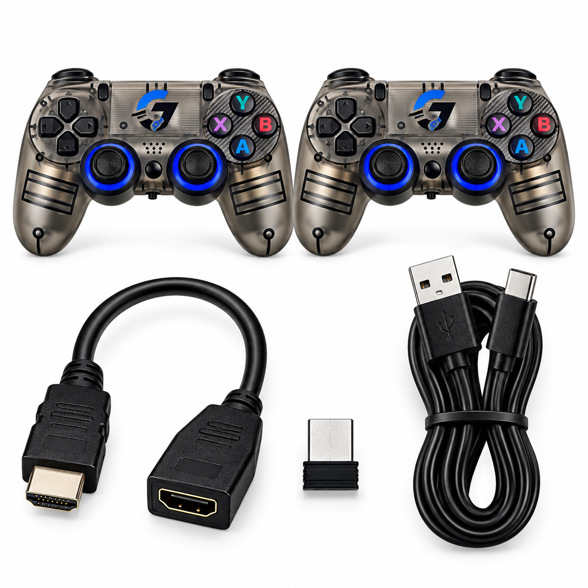 GearsGO™ STORM Premium 4K Game Stick | 30,000+ Games | 2 Rechargeable Controllers
