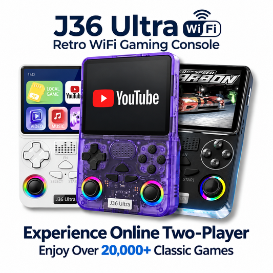 J36 Ultra All-in-One Retro Handheld Gaming Console | 20000+ Games Built-In | YouTube Streaming | WIFI & Bluetooth Portable Pocket Game Player