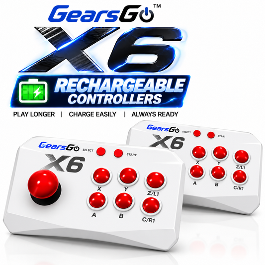 X6 Game Stick 4K Retro Gaming Console 64GB | 22,000+ Built-in Games | 2 Rechargeable Wireless Controllers | HDMI Plug & Play TV Game Console