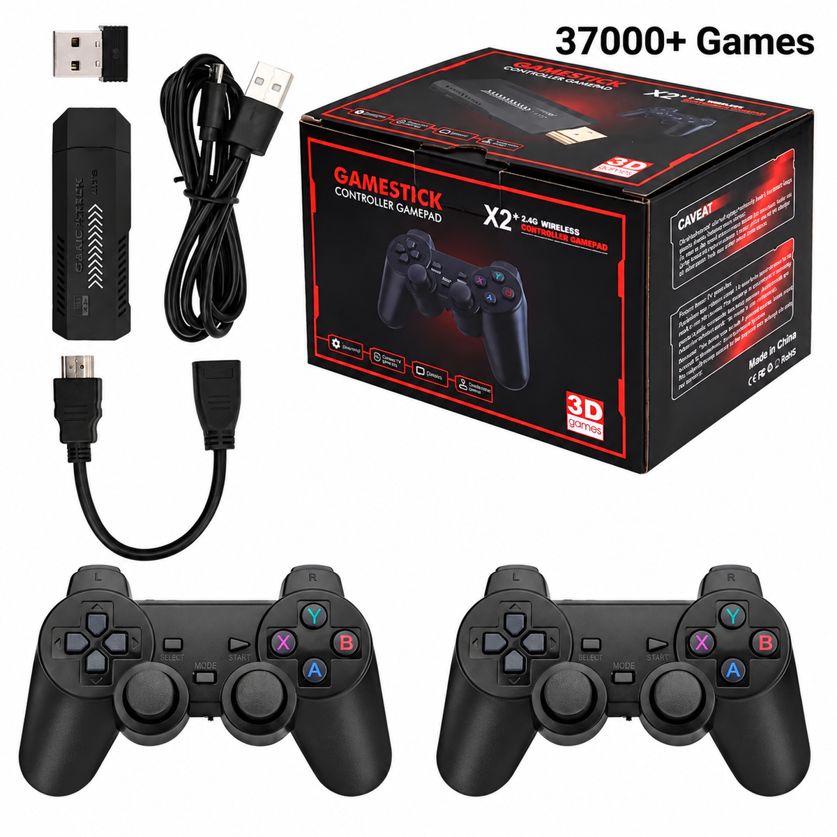 X2 Plus Game Stick 37000+ Games Pre-Installed – HD Retro Gaming Console