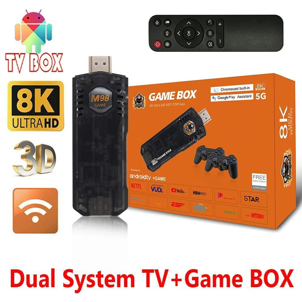 X8 Game 8k4k (Android 11.1+ Game) With 64gb Games Tf Card For 10000+ Games  And Two Game Controllers H313 Ram 1gb,Rom 8gb