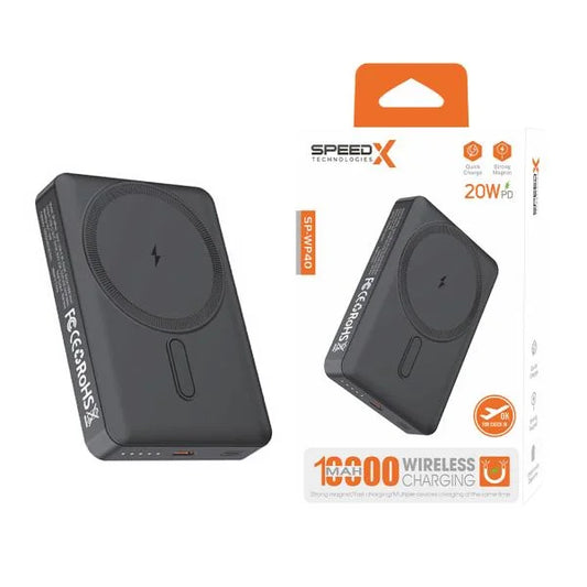 Speed-X SP-WP40 10000mAh Magnetic Wireless Power Bank – 20W PD Fast Charging Portable Charger