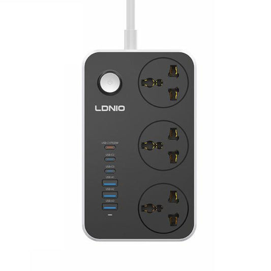 LDNIO SC3604C 2500W Power Extension – 3 Sockets + 3 USB-A + 3 USB-C Fast Charging Ports