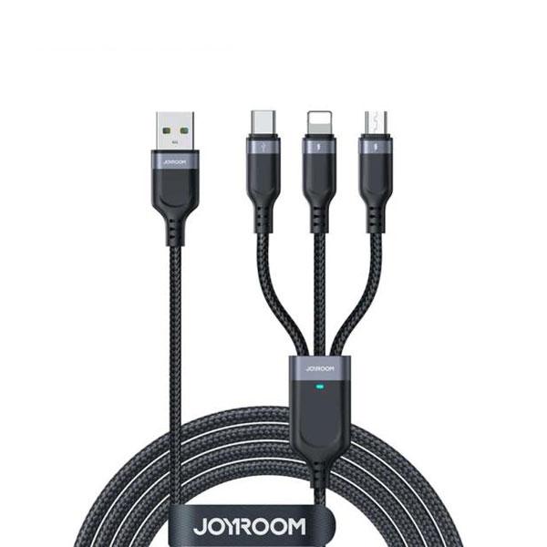 JOYROOM S-1T3018A18 3-in-1 Fast Charging Cable 1.2M | USB-A to Lightning, Type-C & Micro USB | 3.5A High-Speed Data & Charging Cable