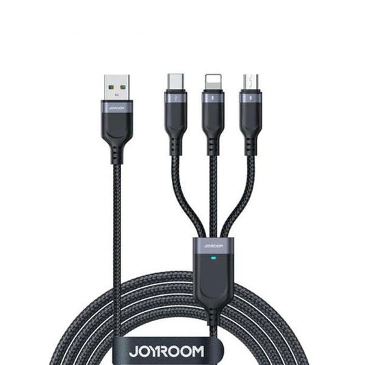 JOYROOM S-1T3018A18 3-in-1 Fast Charging Cable 1.2M | USB-A to Lightning, Type-C & Micro USB | 3.5A High-Speed Data & Charging Cable