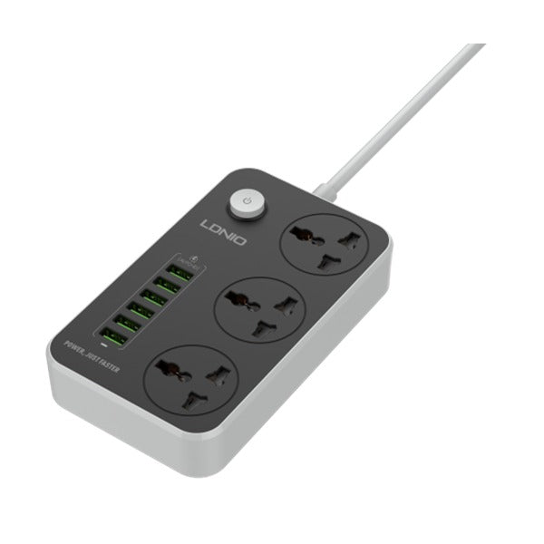 LDNIO SC3604C 2500W Power Extension – 3 Sockets + 3 USB-A + 3 USB-C Fast Charging Ports