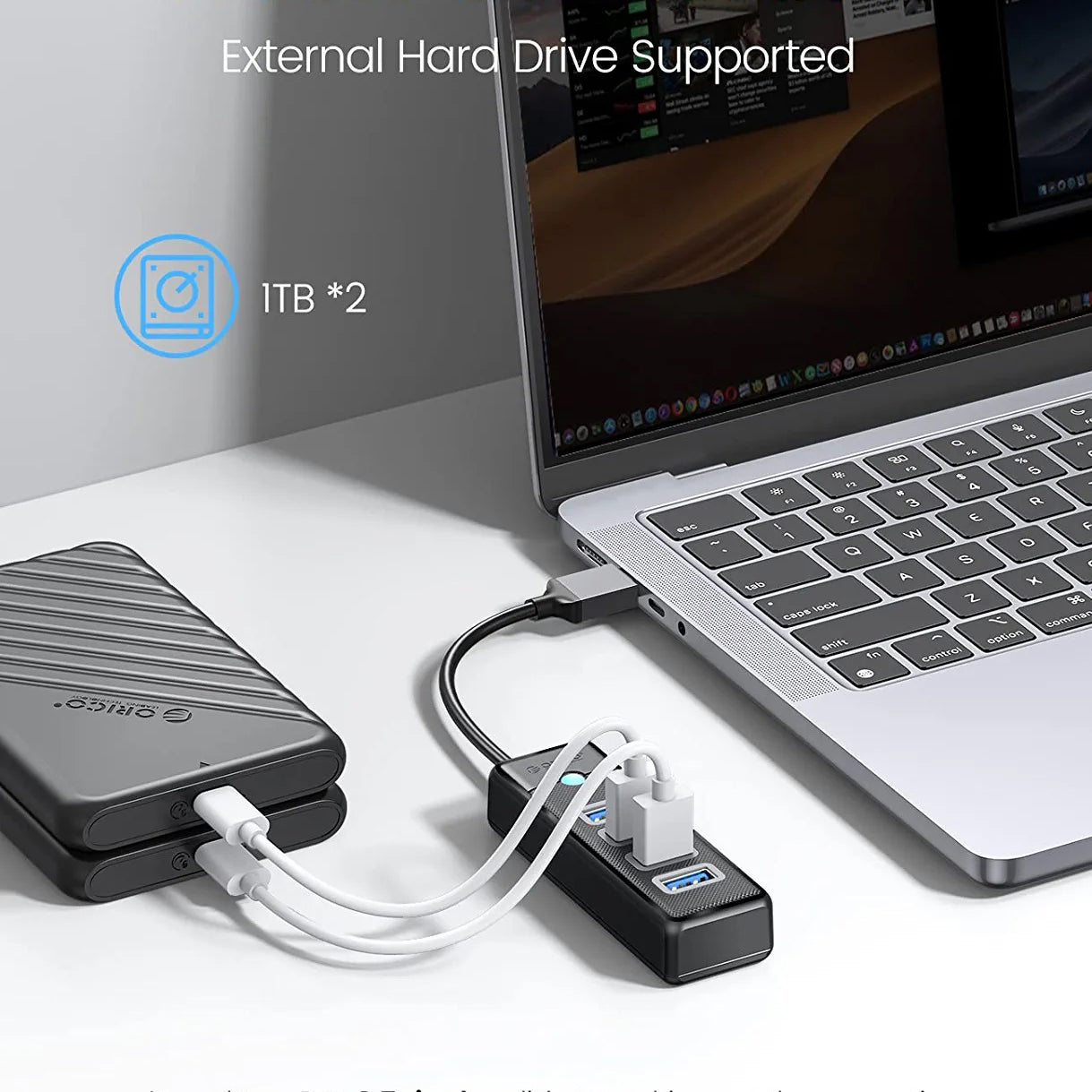 PW4U ORICO 4-Port USB 3.0 Hub – 5Gbps High-Speed Data Transfer Expansion Hub