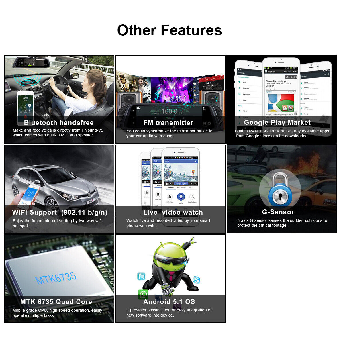 L830 Car DVR Mirror Dual Camera – 1080P Front & Rear HD Dash Camera System