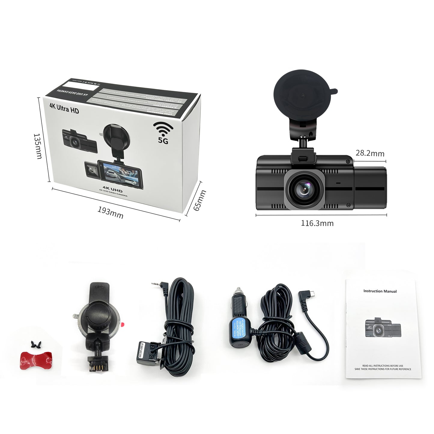F6 3-Channel WiFi 4K Ultra HD Dash Cam – Advanced Vehicle Security & Recording System