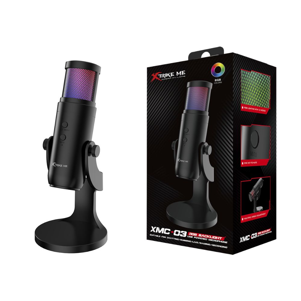 Xtrike Me XMC03 USB RGB Gaming Microphone – Professional Sound for Gaming, Streaming & Content Creation