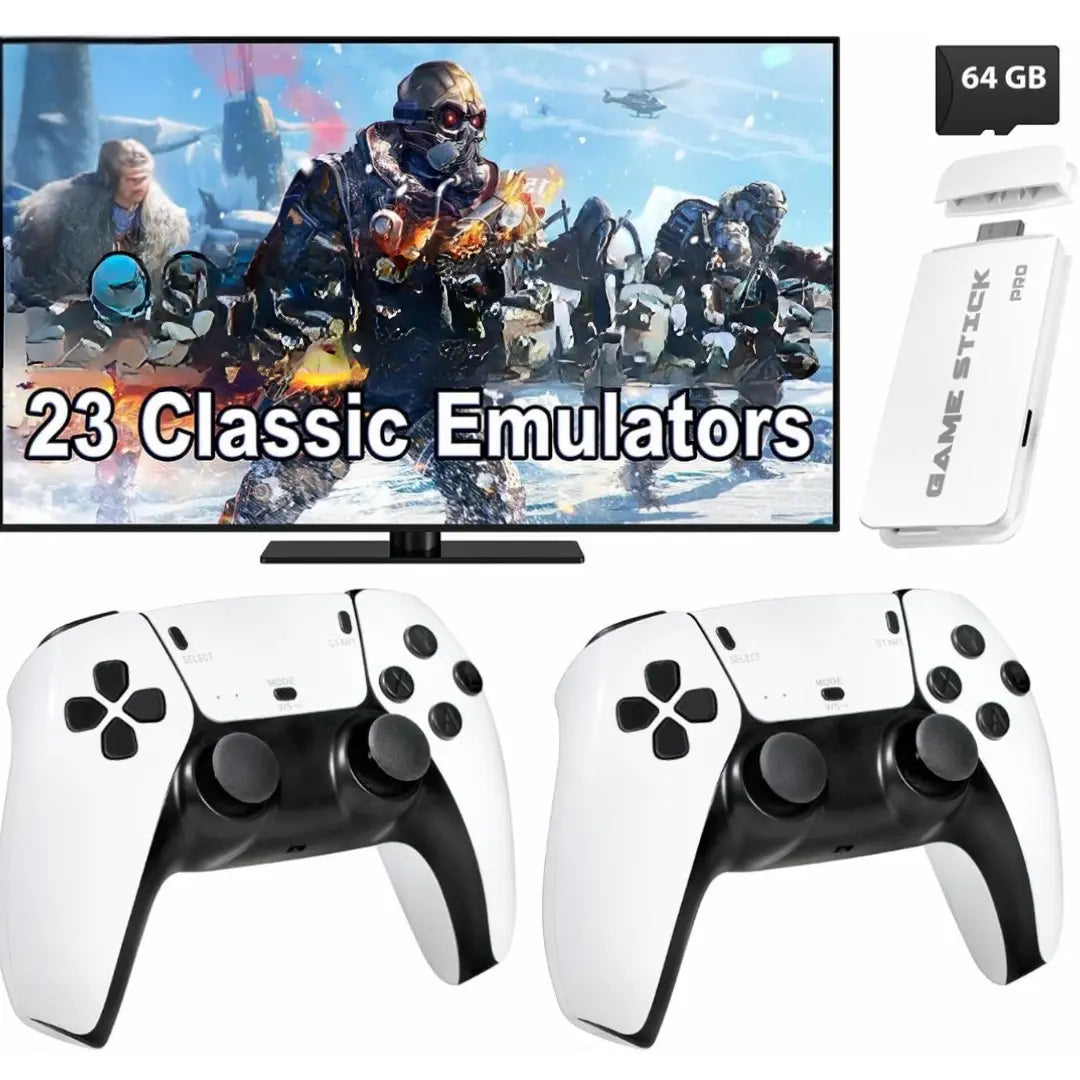M15 Plus 4K Game Stick Console – 20,000+ Retro Games | Dual Wireless Controllers | HDMI Plug & Play Gaming Console original