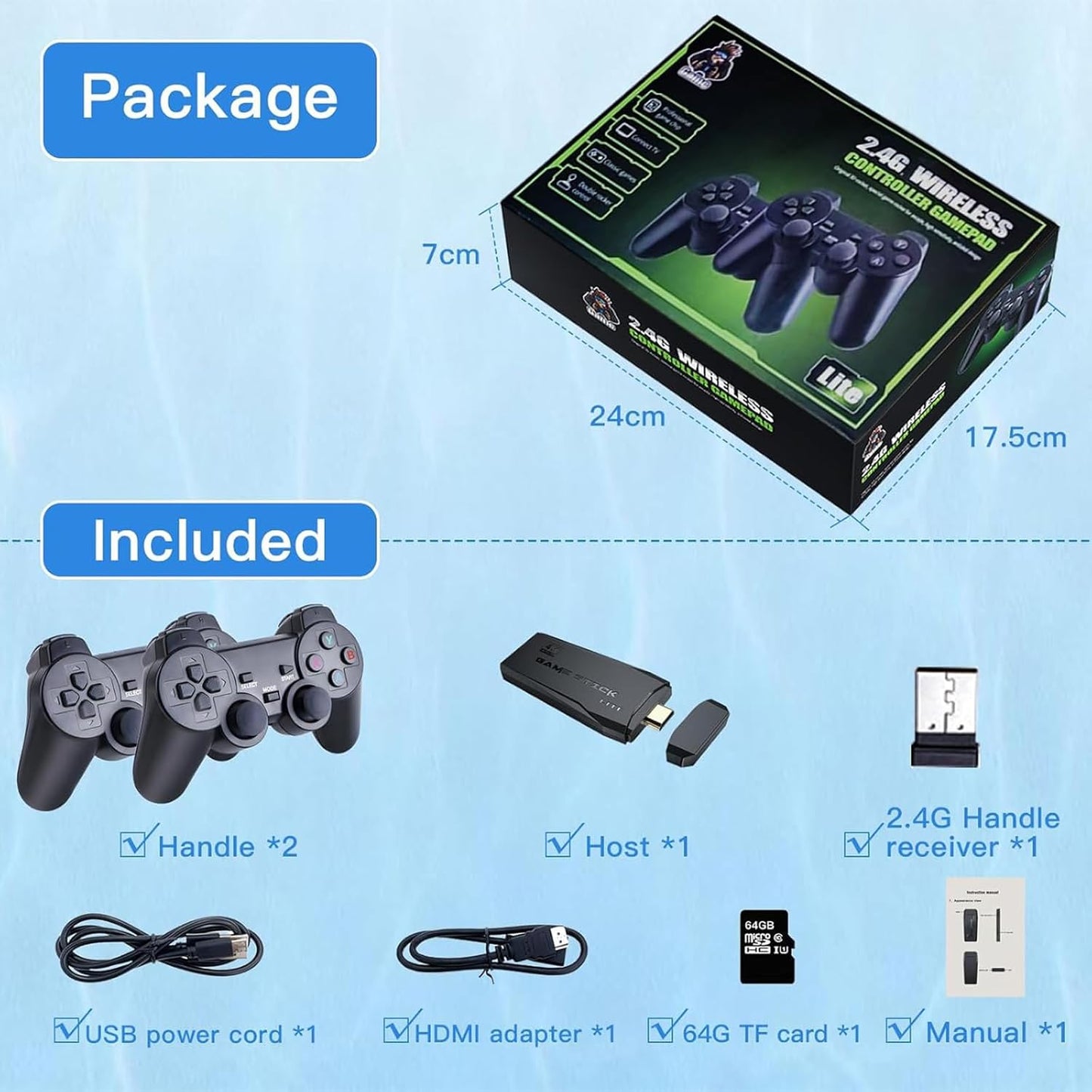 M8 4K Retro Game Stick – Plug & Play Wireless Gaming Console with 20000+ Games ORIGINAL