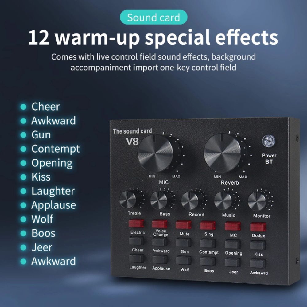 V8 BM-800 Podcast Microphone Set with Live Sound Card – Professional Recording & Streaming Solution