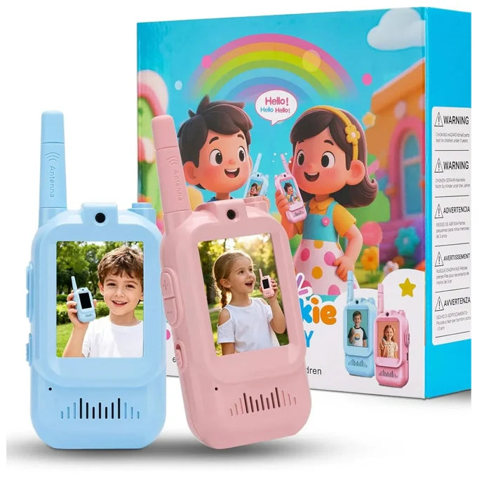 Kids Walkie Talkies Video Set – Long Range 2-Way Radio Toy for Boys & Girls | Rechargeable Educational Communication Toy