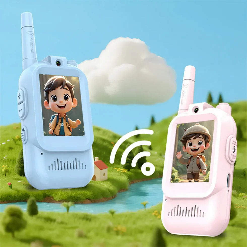 Kids Walkie Talkies Video Set – Long Range 2-Way Radio Toy for Boys & Girls | Rechargeable Educational Communication Toy