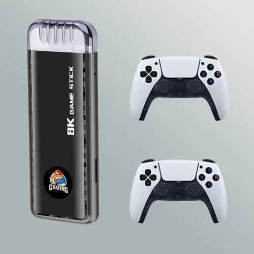 X6 64GB Classic 8K HD TV Game Stick – 40000+ Retro Games with Wireless 2.4G Controllers
