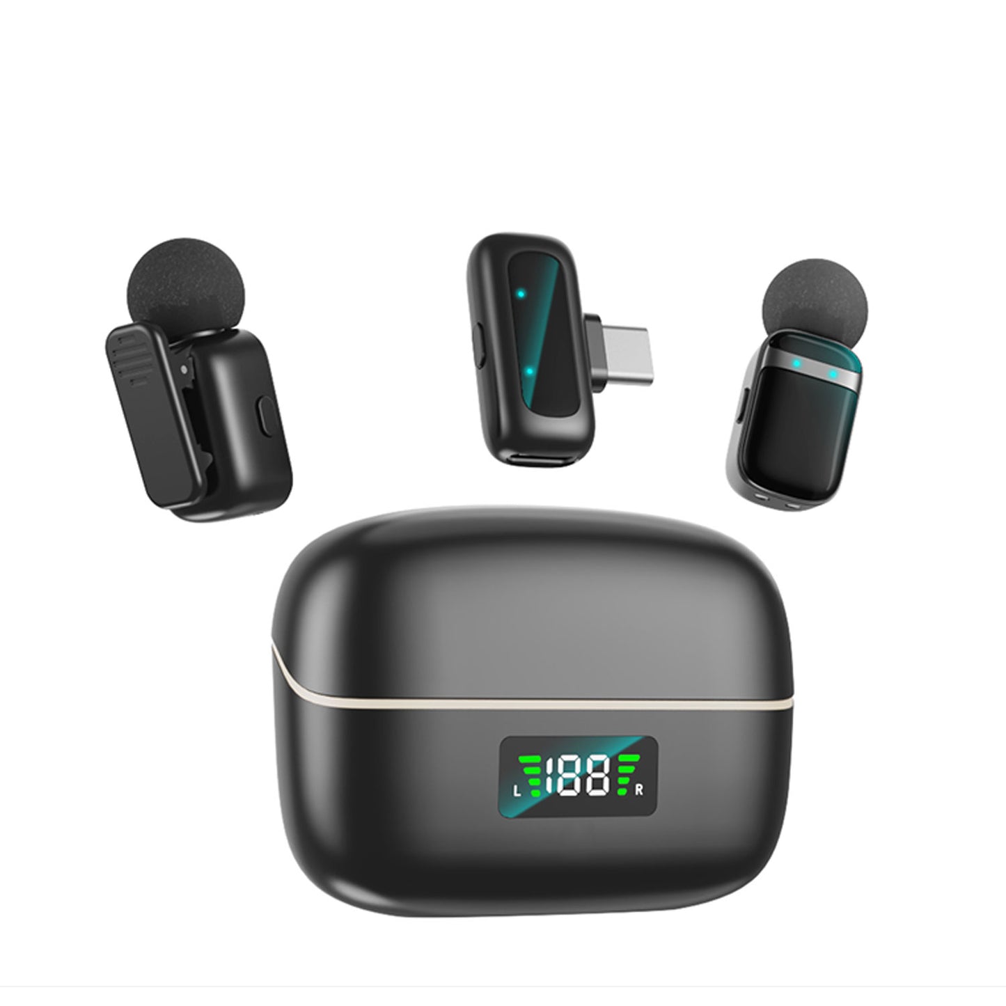 Mini8 RTS Wireless Dual Lavalier Microphone – Premium Metal Condenser Mic for Professional Recording