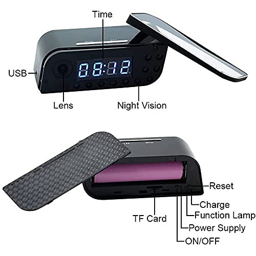 T3 Hidden WiFi Table Clock Camera – 1080P HD Smart Surveillance in a Stylish Clock Design