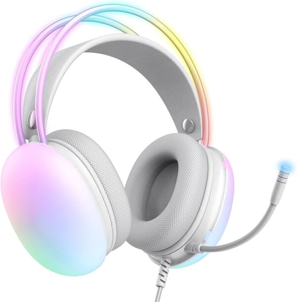 Onikuma-x25 Pro Rgb Head Beam With Mic 3.5mm Durable Stereo Surround Gaming Headset White - Image 4