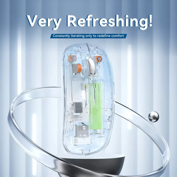 New Transparent Wireless+bluetooth Dual-mode Rechargeable Mouse - Image 4