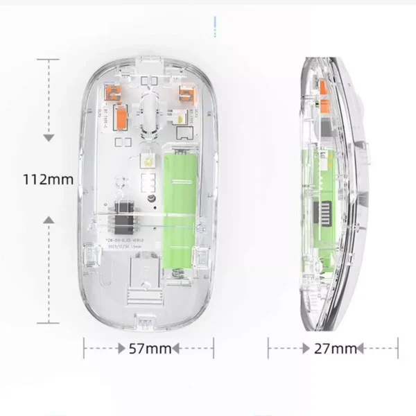 New Transparent Wireless+bluetooth Dual-mode Rechargeable Mouse - Image 6