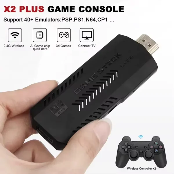 X2Plus 64gb  Game Stick 37000+ Video Games HD Output Game Stick With 2 Wireless Controllers - Image 3