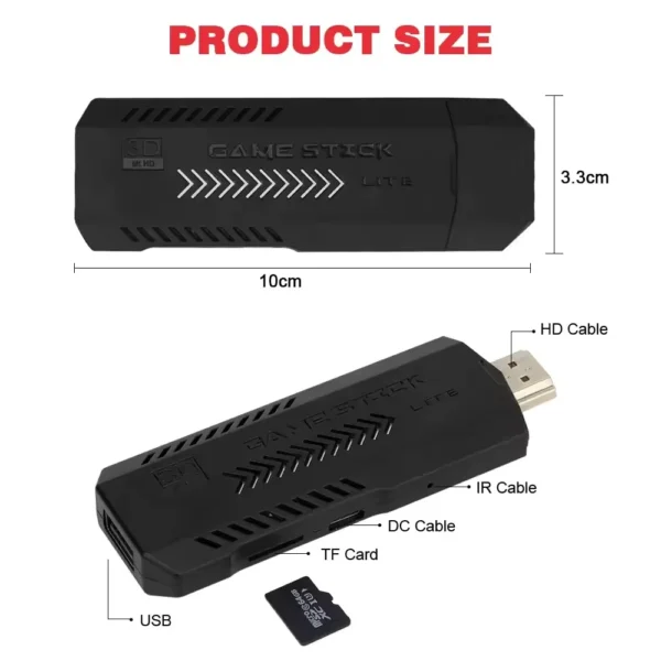 X2Plus 64gb  Game Stick 37000+ Video Games HD Output Game Stick With 2 Wireless Controllers - Image 5