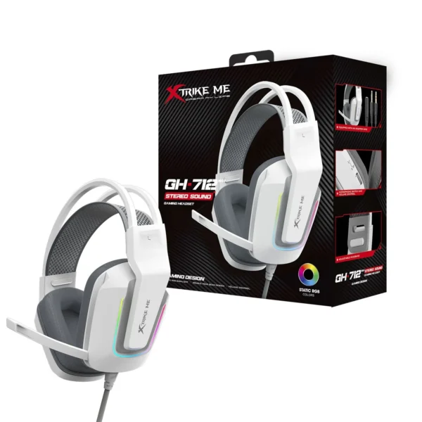 Xtrike Me Gh712 RGB Gaming Headset With Noise Reduction Microphone White