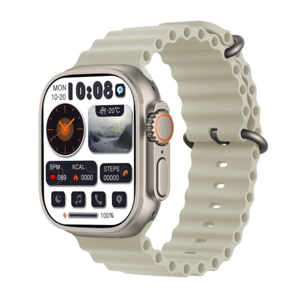 Hk10 Ultra-a Smartwatch 2.02 Inches Large Screen With Wearfit Pro App 2 Straps Silver - Image 3