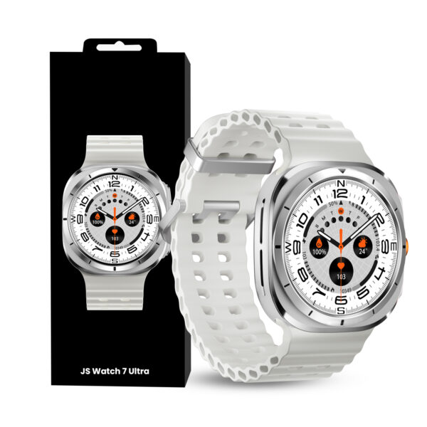 JS Watch7 Ultra Smartwatch – 1.43” AMOLED Display, Waterproof IP68, and FitCloudPro App (Black and Silver) - Image 2