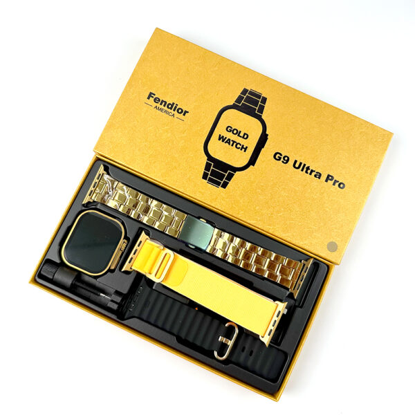 New G9 Ultra Pro Gold Color Edition Series 9 Smartwatch – Luxury and Performance with QDFit Pro App