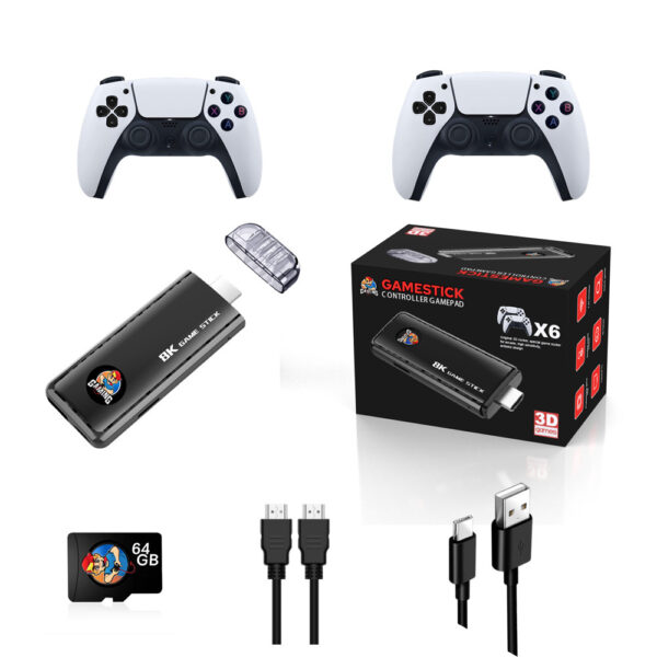 X6 64GB Classic Game Stick – 40,000+ Games, 8K HD TV Support, and 2.4G Wireless Console - Image 3